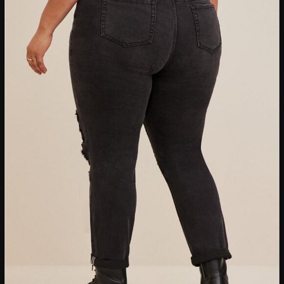 Torrid Boyfriend Straight Vintage Stretch Mid-Rise Sequin Backed Jean new - Picture 5 of 16